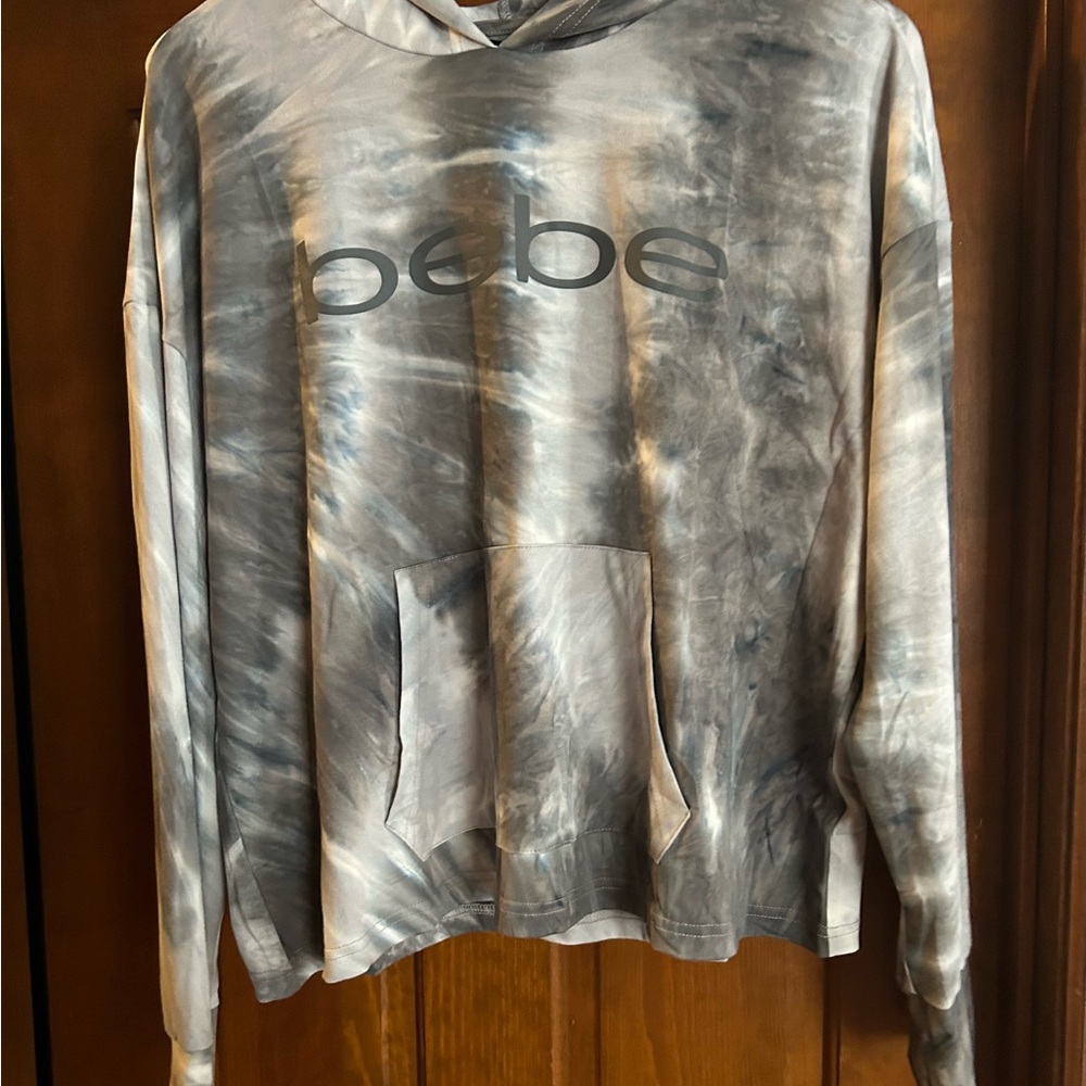 Bebe Sport Gray Tie-Dye Top